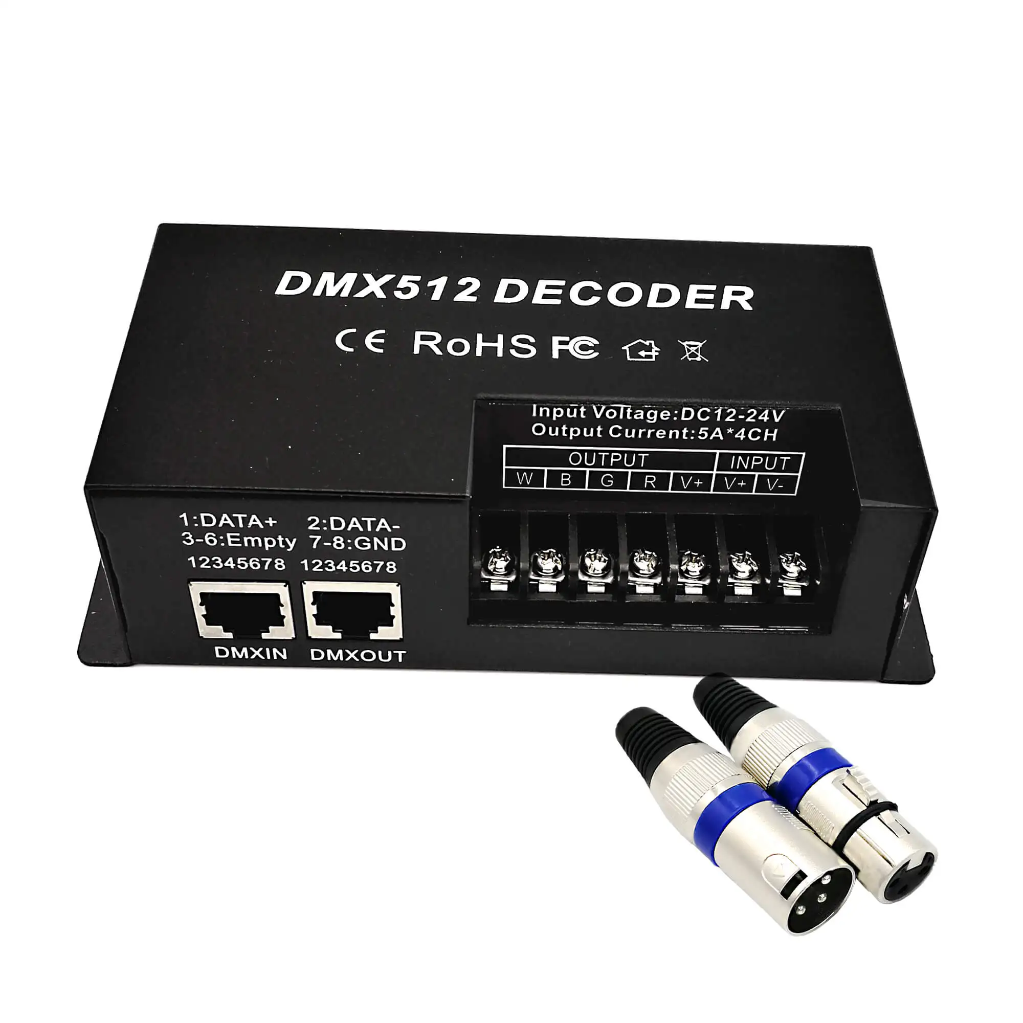 Imagem -02 - Decodificador de Canais Dmx para Palco Controlador de Iluminação Led Driver Pwm Entrada 30a dc 12v24v Barra Led Rgb Dmx 512