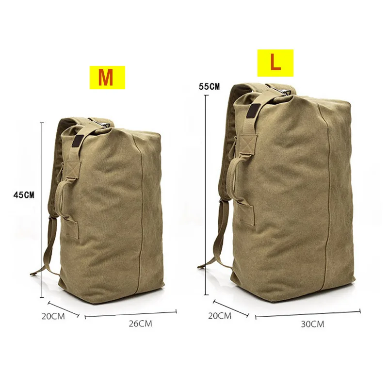 Vintage Canvas Fishing Bag Travel Backpack Large Sports Bags for Men Outdoor Tactical Shoulder Bag Camping Bag XA159G