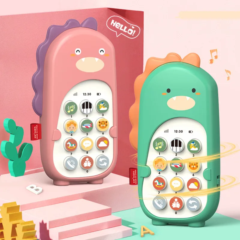 Dinosaur mobile phone Early Educational Learning Machine Kids Gifts Telephone Music Sound Machine Dancing Electronic Baby Toy