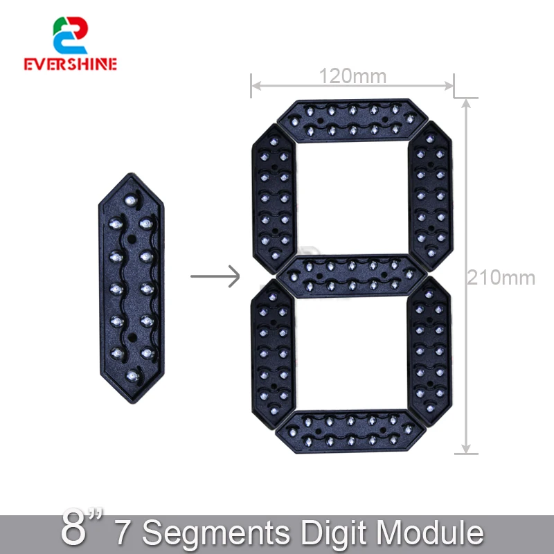 8 Inch 7 Segment Outdoor Waterproof Digital Number Module For LED Gas Station Electronic Fuel Price Sign