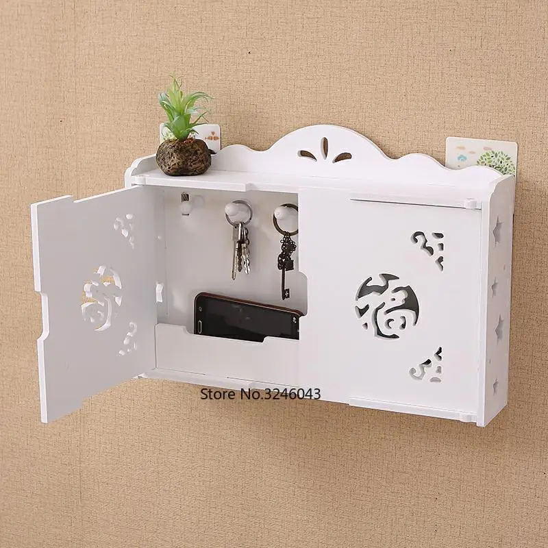 

Simple Modern Wall Shelves Hook-free Drilling Living Room Decorative Wall Hanging Key Storage Box Finishing Box Closet Organizer