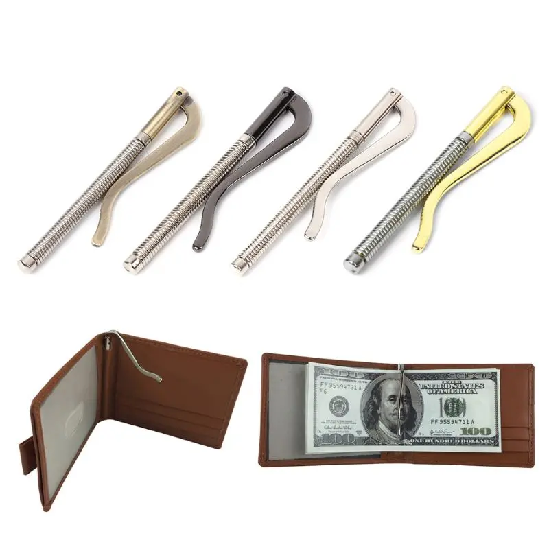 Unisex Metal Bifold Money Clip Clamp Cash Holder Men Women Bar Wallet Replace Parts Spring Clip  2018 Fashion