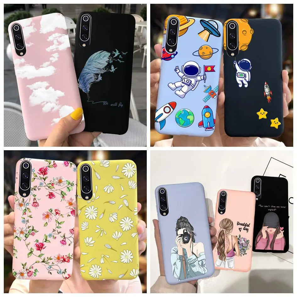 Flower TPU Case For Xiaomi Mi 9 Daisy Cover For Xiaomi Mi 9 SE Phone Case For Xiomi Mi 9 Mi9 Lite Mi9Lite SE Soft Protect Bumper