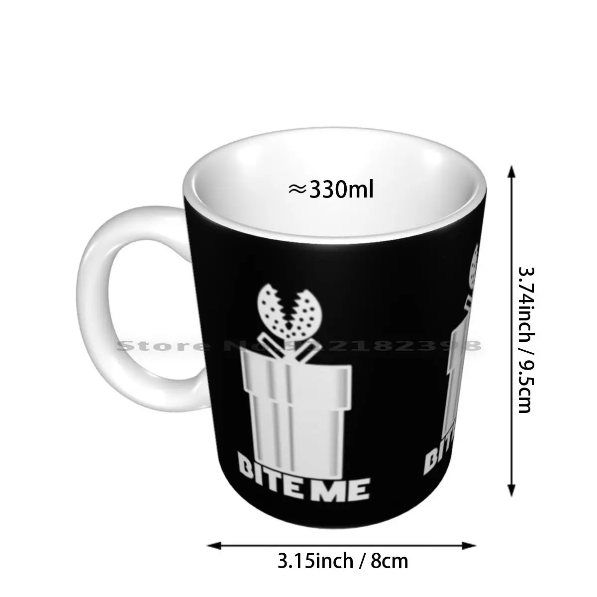 Piranha Plant Bite Me Video Gamer Shirt Ceramic Mugs Coffee Cups Milk Tea Mug Luigi Bros Brothers Super Bros Piranha Plant