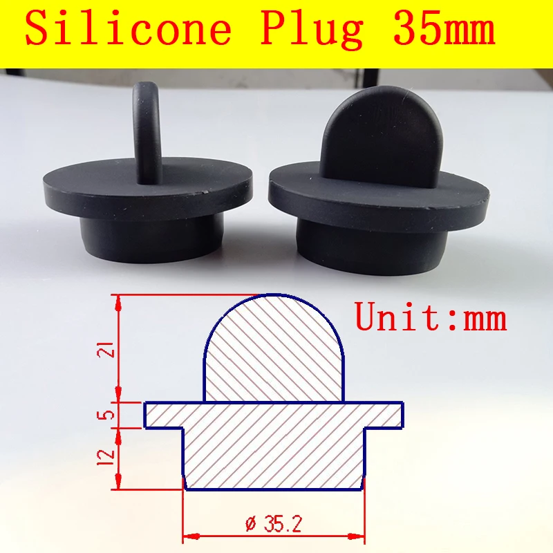 35mm silicone plug stopper with handle rubber hole plug silicone waterproof  dust seal plug silicone rubber gaskets