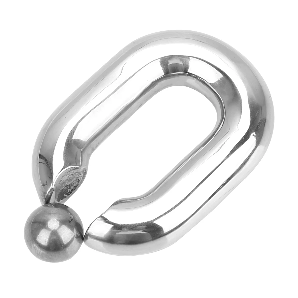 

Delay Ejaculation Sex Toys Male Heavy Duty Ball Scrotum Stretcher Metal Penis Bondage Cock Ring Stainless steel Penis Rings