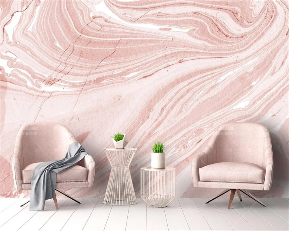 beibehang Custom pink new marble pattern line Nordic TV background wallpaper papel de parede 3d wall papers home decor