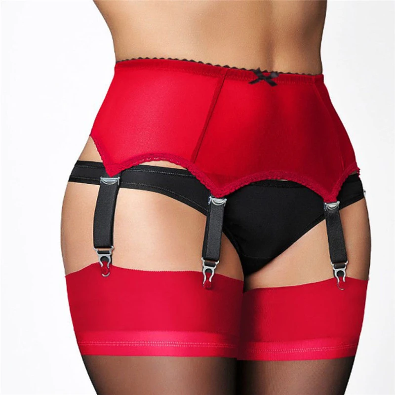 Sexy Women Garter Belts High Waist Mesh Suspender Belt Female Lady Elastic Sexy Lingerie Garters Femme Night Club