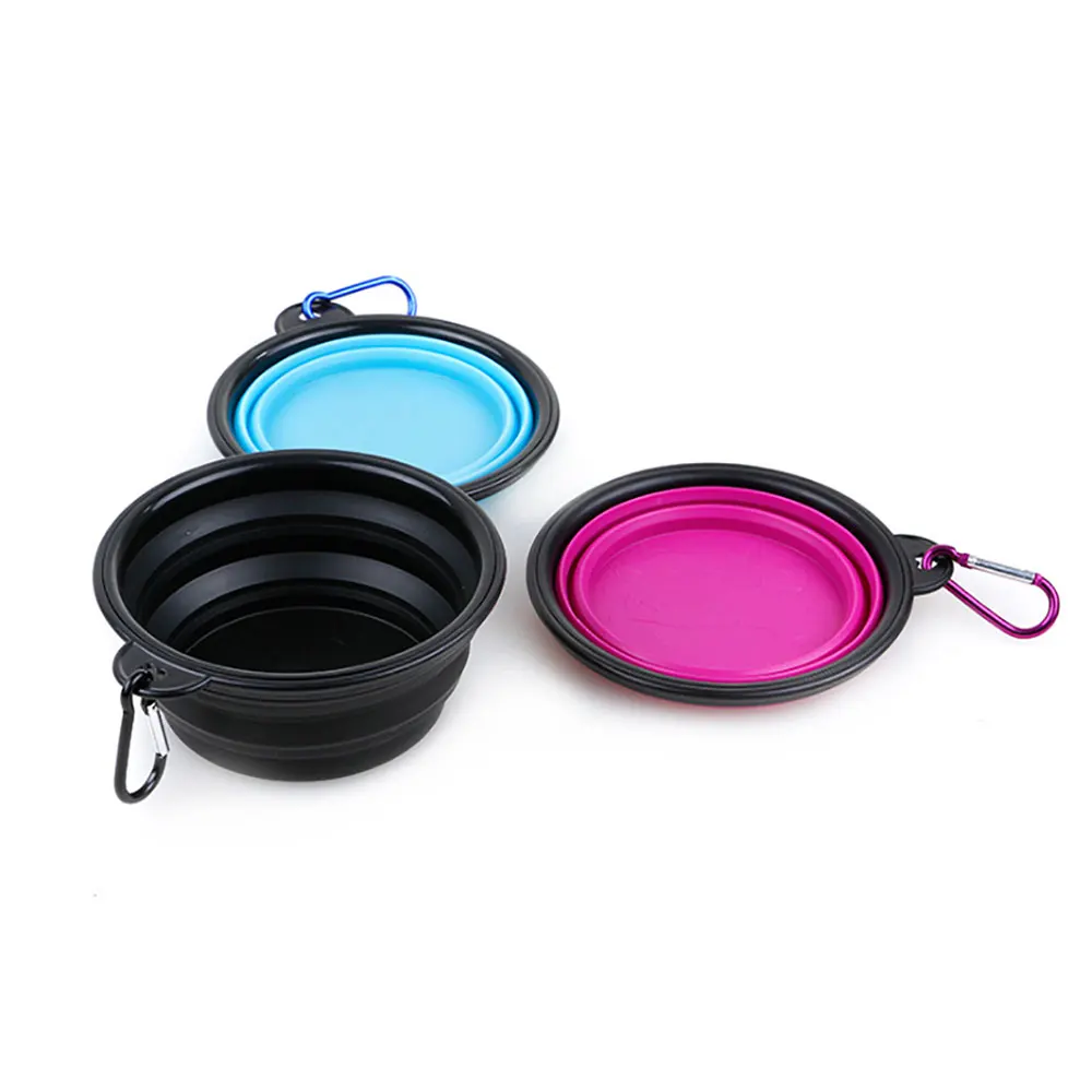 Silicone world 350ml Collapsible Dog Pet Folding Silicone Bowl Outdoor Travel Portable Puppy Food Container Feeder Dish Bowl