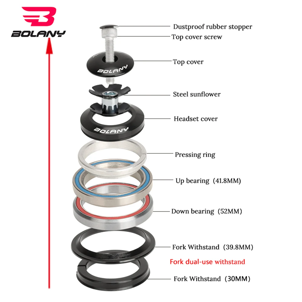 Bolany 4252ST MTB Bike Road Bicycle Headset 42 41.8 52mm 1 1/8\