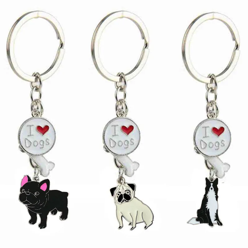 Jack Russell Terrier Keychain For Women Men Bulldog Shepherd Dog Pendant Key Ring Pet Jewerly Friends Christmas Gift llavero