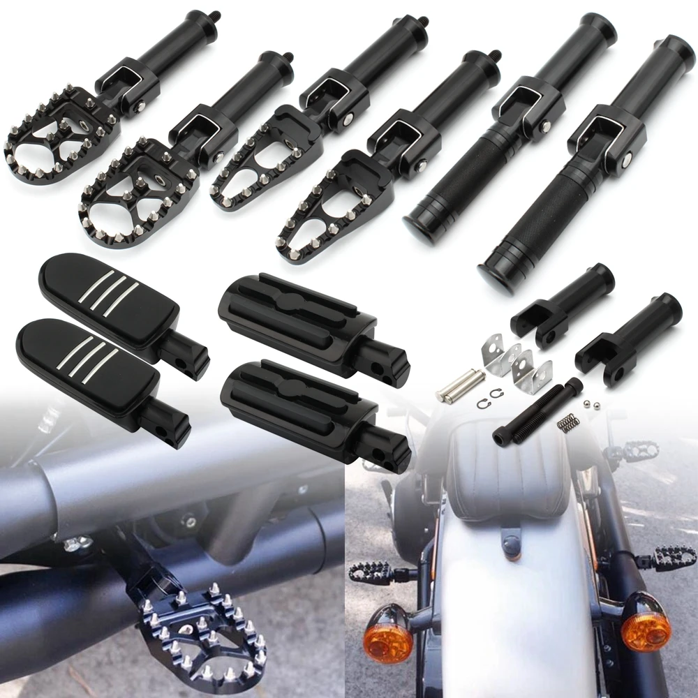 

Motorcycle Rear Passenger Footpegs Foot Pegs For Harley Softail Street Bob Sport Glide LOW Rider S 2018-2021