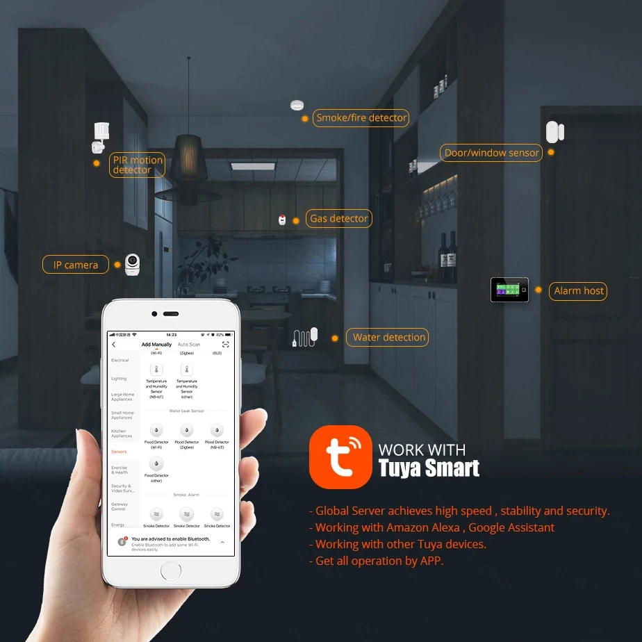 Tuya-alarma de fugas de agua Wifi/Zigbee, Detector de Sensor de fugas de agua con WIFI independiente, alerta de inundación, sistema de alarma de