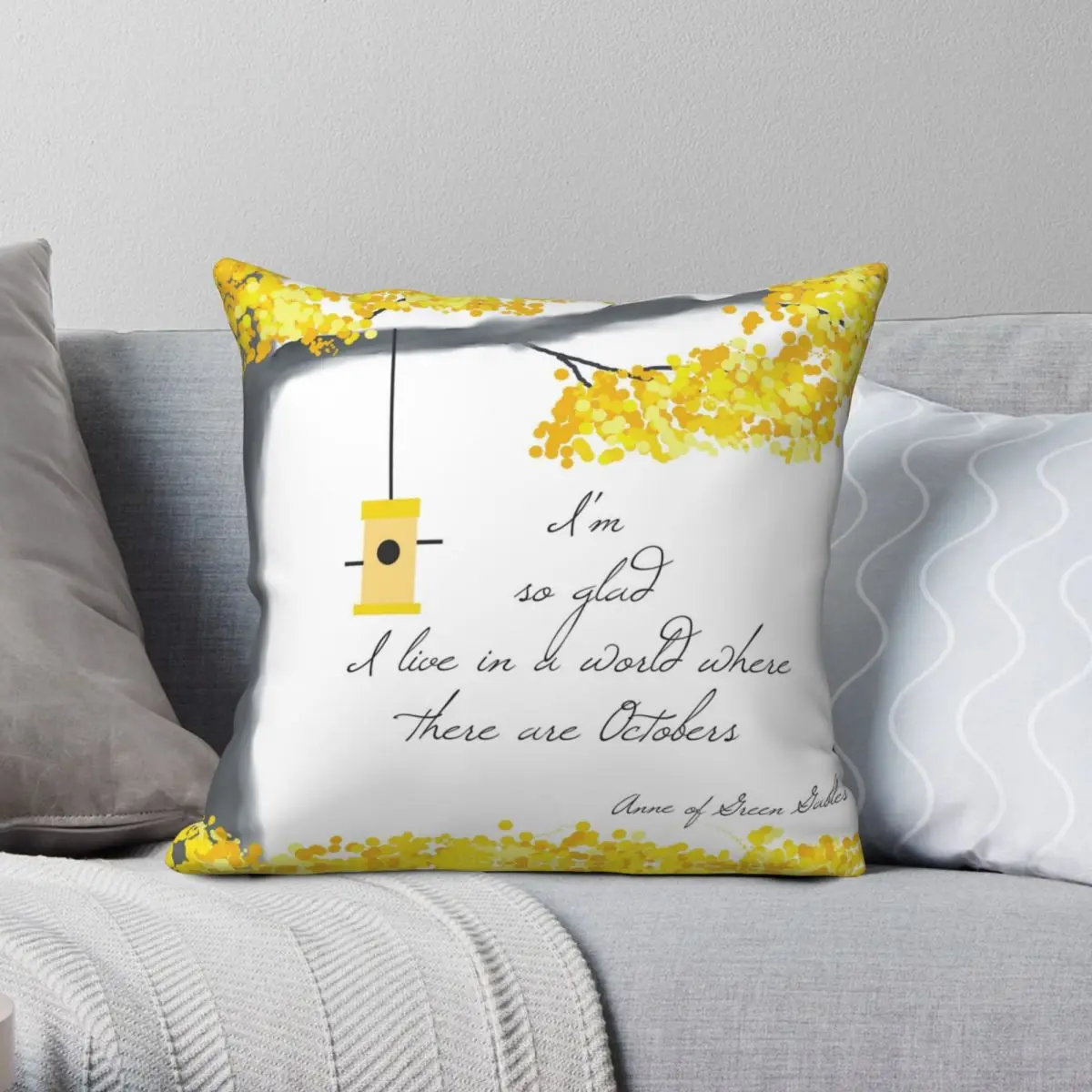 Anne Of Green Gables Square Pillowcase Polyester Linen Velvet Printed Zip Decor Pillow Case Sofa Cushion Cover 45x45