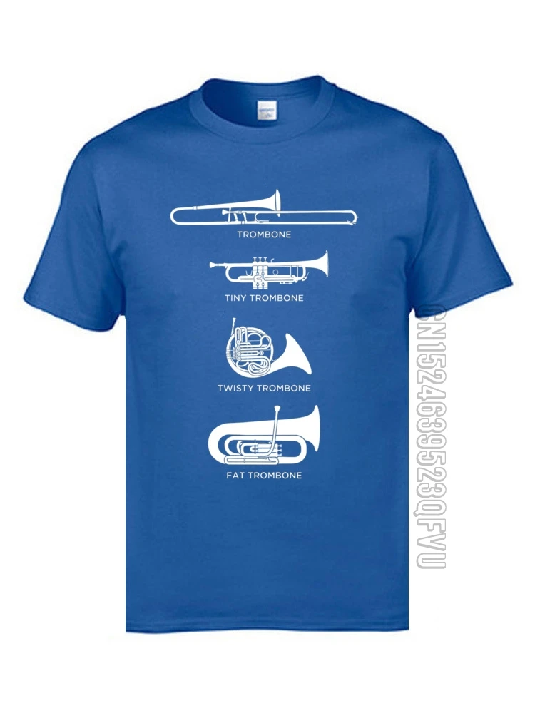 Symphony Music T Shirts Different Types Of Trombone Printed On T-Shirt New Arrival Park Tshirts Family Tee Shirt Father T Shirt