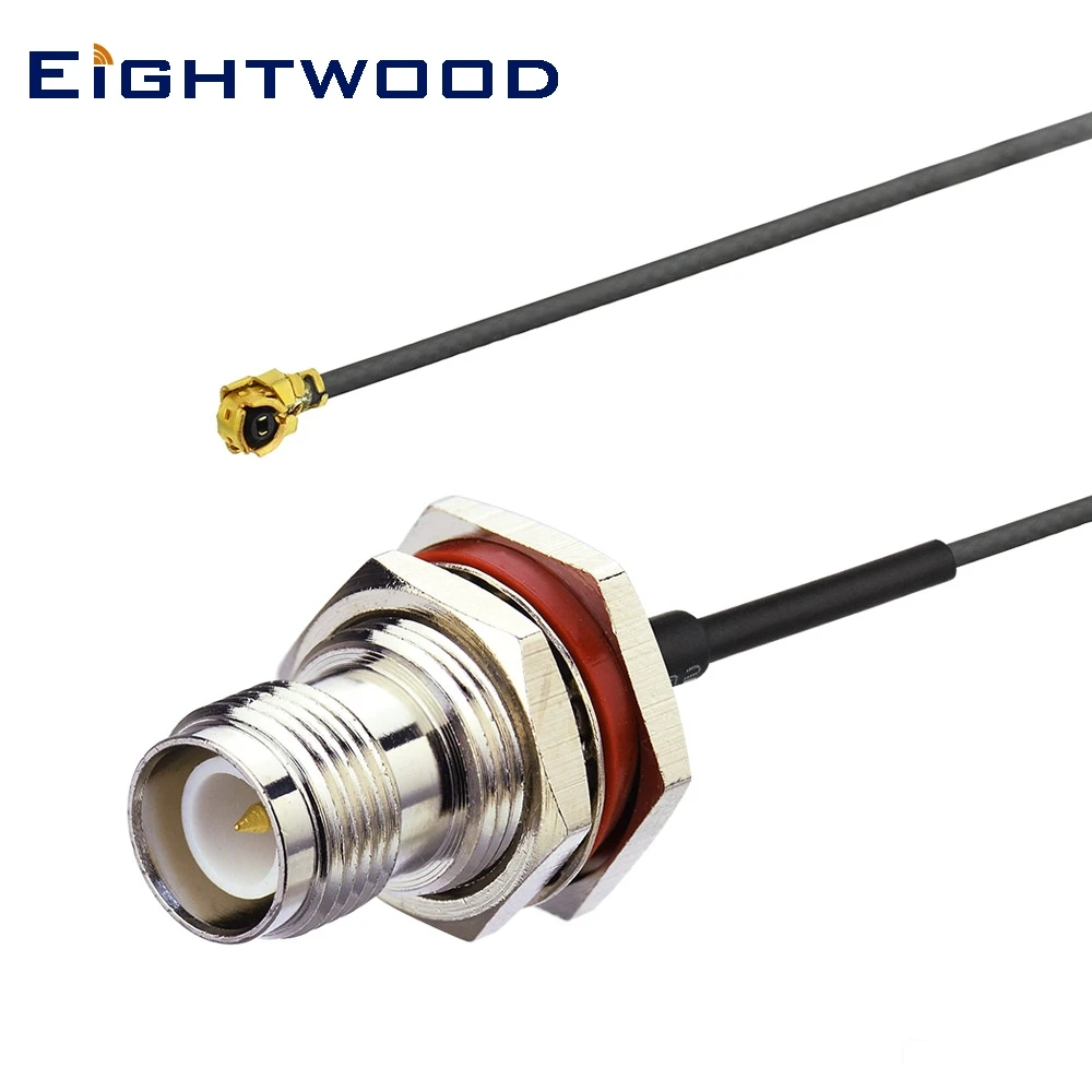 Eightwood RF Coaxial Cable RP TNC Bulkhead Jack to UFL/IPX/IPEX Right Angle Jack Pigtail 1.13mm/1.37mm/RG178 Customizable Jumper