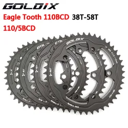 GOLDIX 110/5 BCD 110BCD Road Bike Narrow Wide Chainring 38T-58T Bike Chainwheel For shimano sram Bicycle crank Accessories