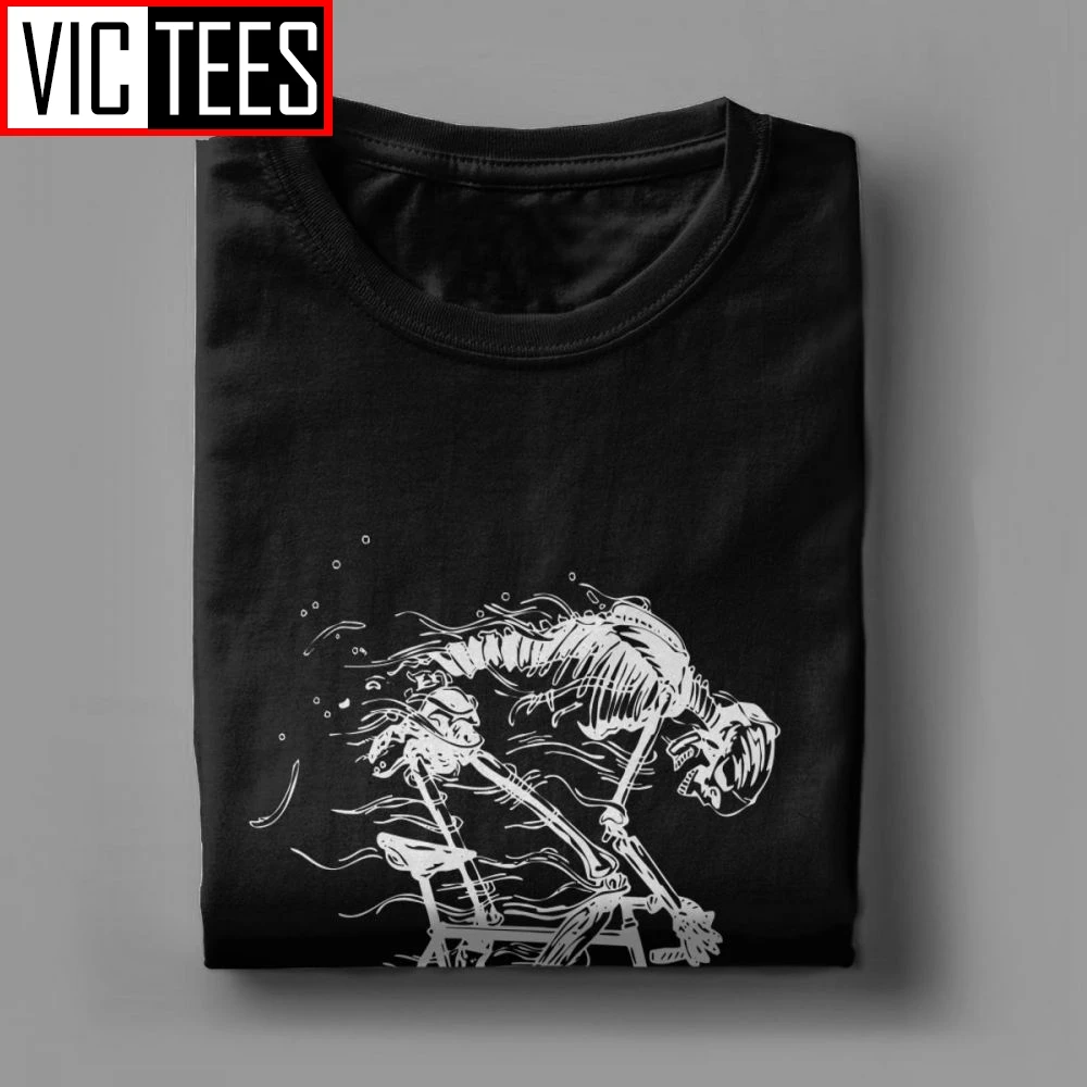 Ride Like Hell Skeleton Skull Bike Cycle T-Shirt 100% Cotton Tees for Men Short Sleeves Men T Shirts Vintage Amazing Round Neck