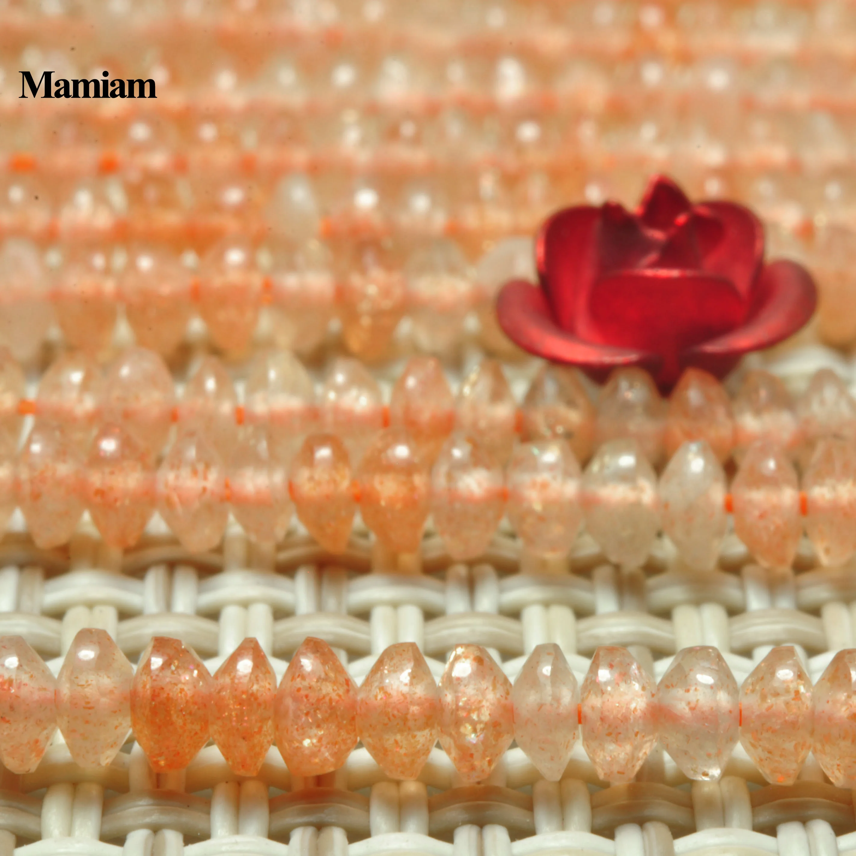 

Mamiam Natural A+ Golden Sunstone Faceted Rondelle Tiny Beads 2x3mm Loose Stone Diy Bracelet Necklace Jewelry Making Gift Design