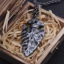 Viking Helm and Vegvisir Pendant Necklace for Men #2