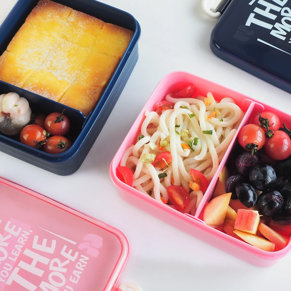 Enkellaags magnetron lunchbox verzegelde gescheiden Bento-dozen voedselopslagcontainer voor volwassenen, studenten, kinderen lunch BPA-vrij