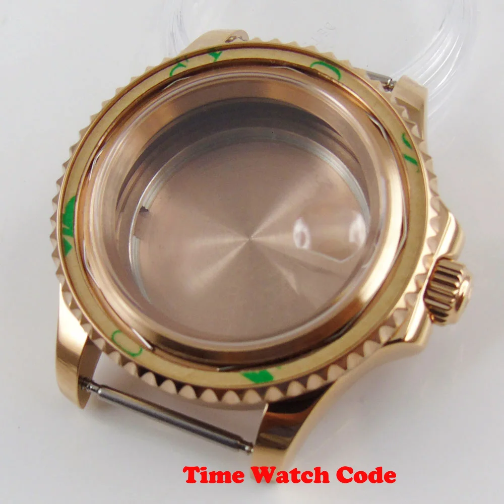 

Parnis Rose Golden Plated 41mm Watch Case Parts fit for ETA 2836 2824 Miyota 8215 821A movement no bezel insert Sapphire Glass