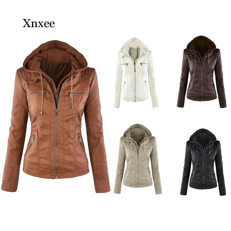 Faux Leather Jacket Women 2020 Basic Jacket Coat Female Winter Motorcycle Jacket Faux Leather Pu Hoodies Outerwear