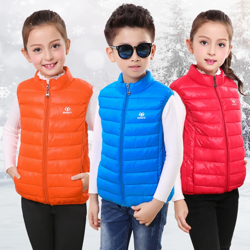 Boys Sleeveless Jacket Vest Girls Cute Vest Winter Down Vest Waistcoats Children Clothing Autumn Kids Warm Coat Cotton Vest