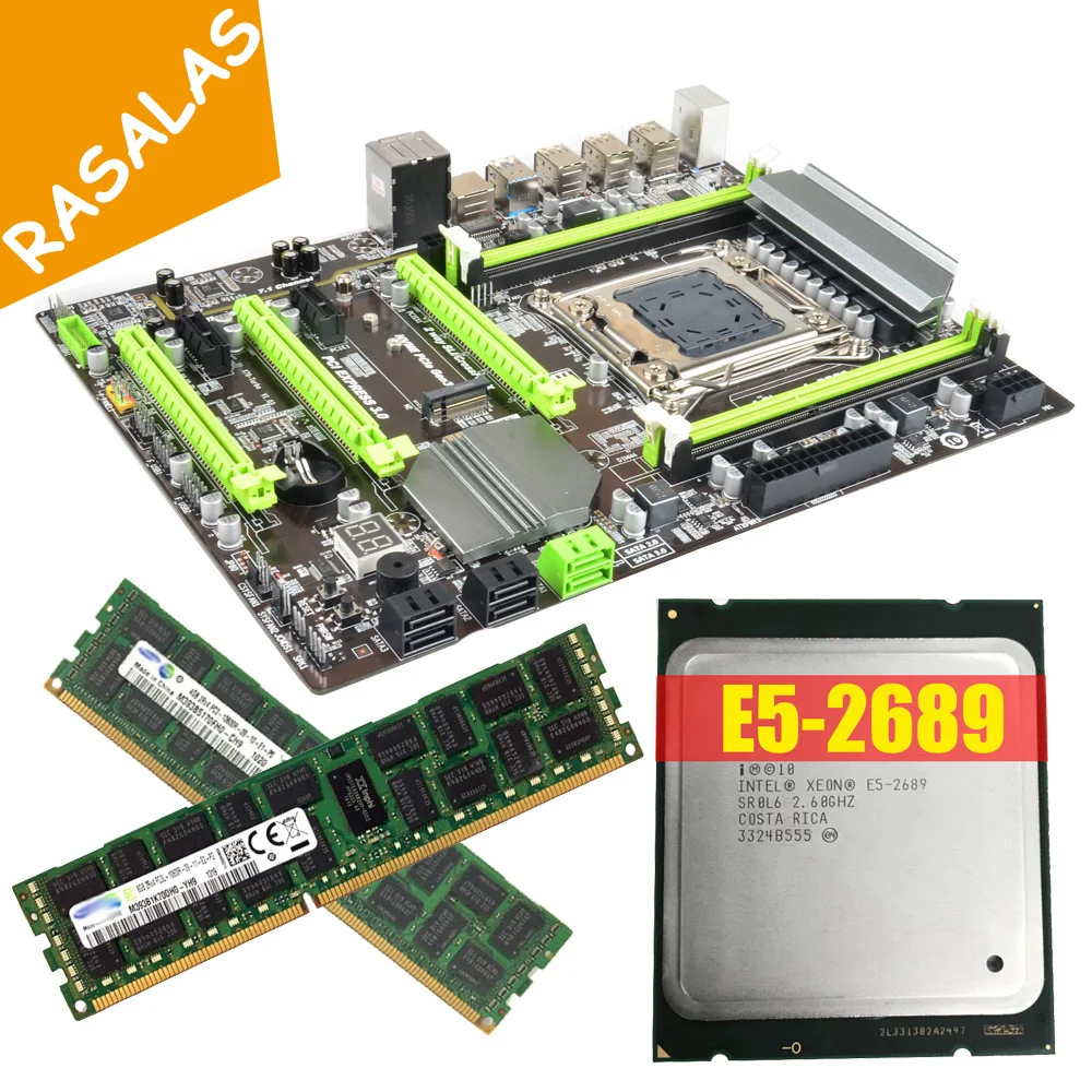 

LGA 2011 ATX USB3.0 PCIE3.0 M.2 Nvme X79 Motherboard Combo with E5 2689 CPU and 2pcs x 8GB = 16GB DDR3 REG RAM 1333Mhz PC3