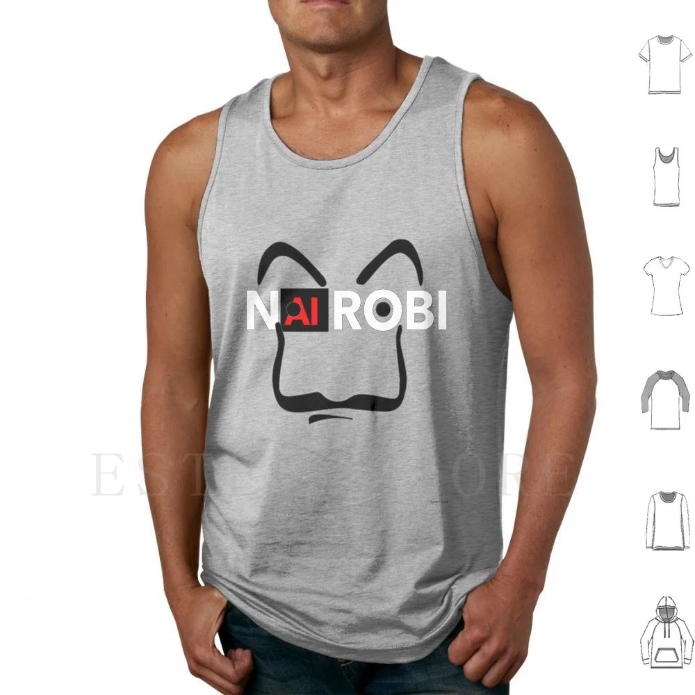 

Nairobi-Casa De Papel Tank Tops Vest Cotton Nairobi La De Papel Money Hunting La Di Carta Money Characters Thief El Profesor
