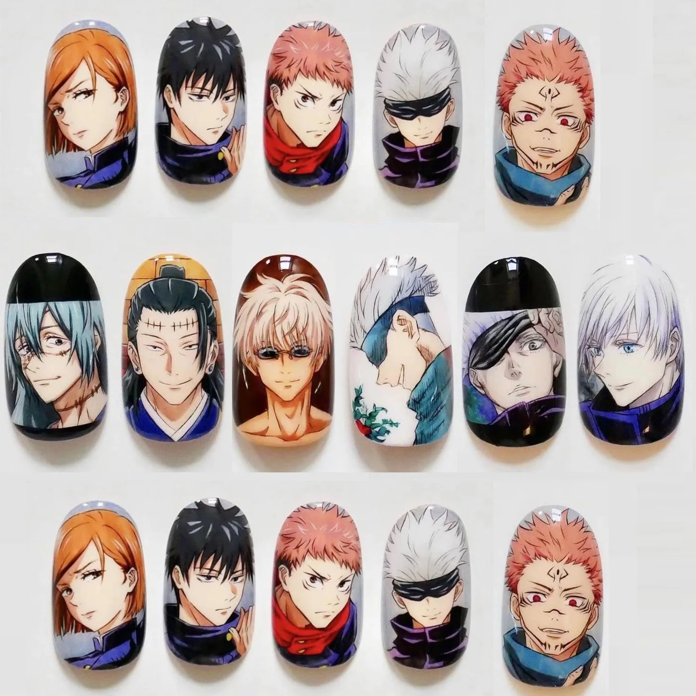 TSC-190 Jujutsu Kaisen 3d Nail Art Stickers Decal Slider Template Diy Nail Tool Decorations