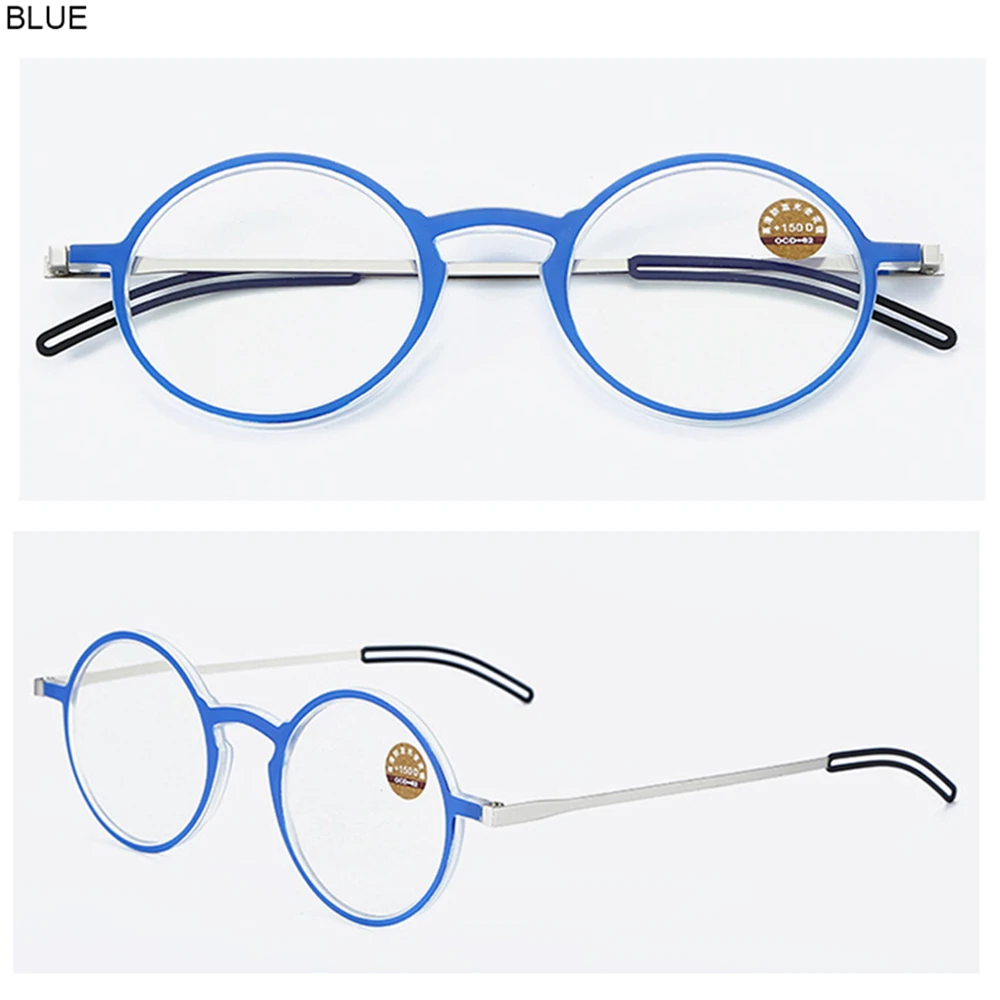 Licht Lesebrille Ultradünne Protable Weit Sicht Brillen Anti-Blue Ray Brillen Brillen Mit Fall Runde Rahmen Gläser – Detail 8