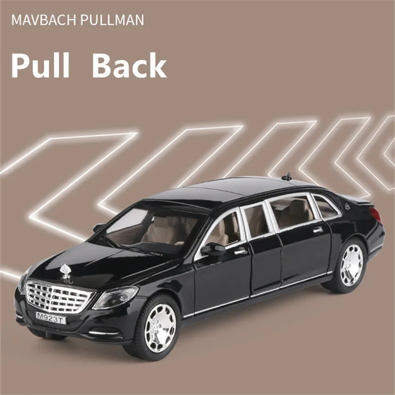 1:24 Maybach S600 Alloy Car Model Diecasts Metal Toy Vehicles Car Model High Simulation Sound and Light Collection Kids Toy Gift