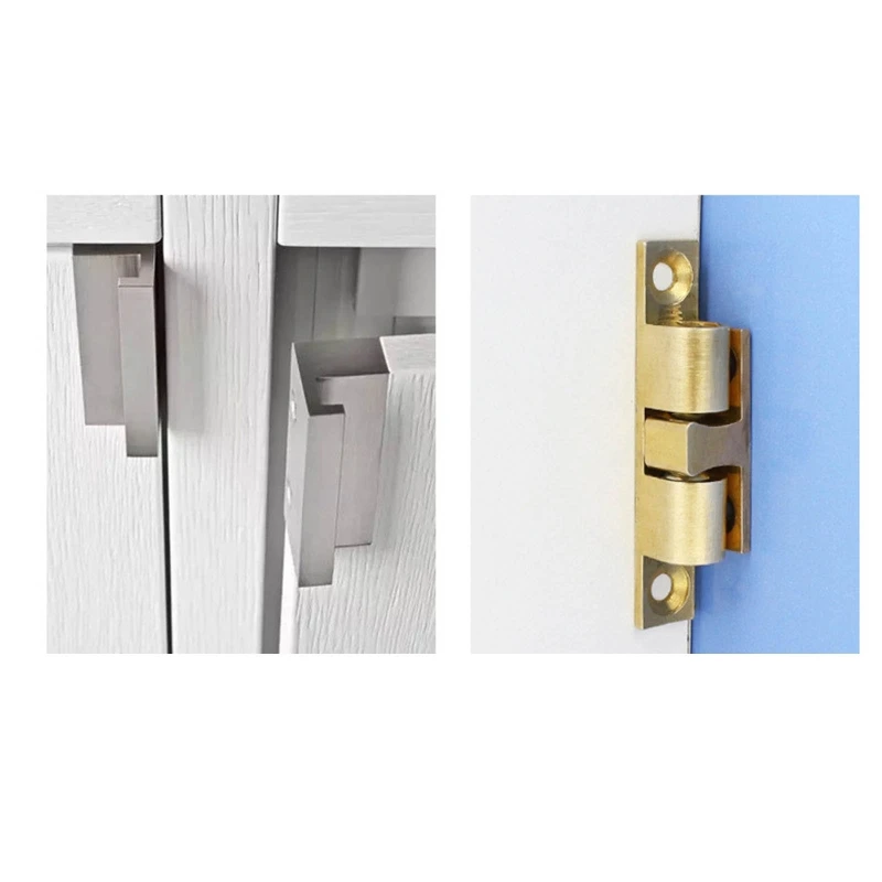 E5BE Cabinet Door Dual Ball Roller Catch Latch Copper Tension Latch Door Ball Catch Furniture Hardware Adjustable Strength image 2