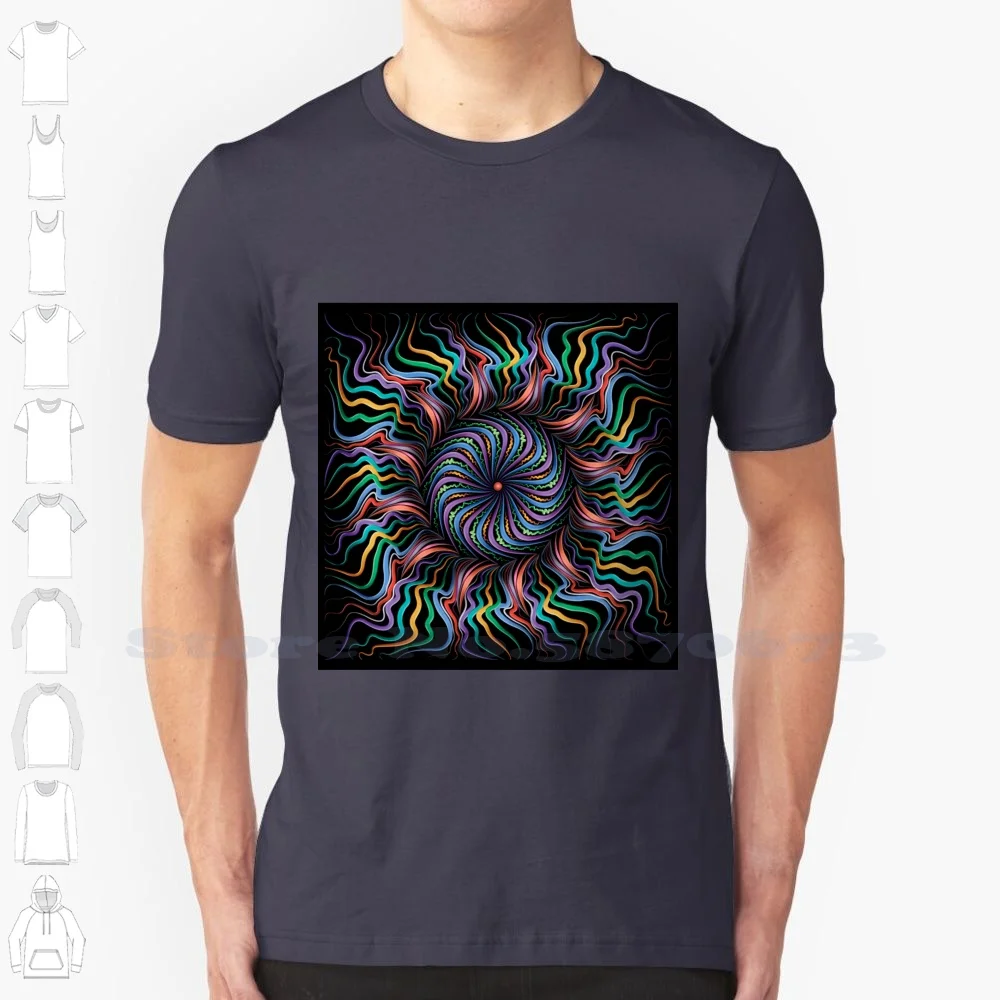 Anemone 100% Cotton T-Shirt Illuminated Mandalas Sea Anemone Poetry In Motion Living Coral Rippling