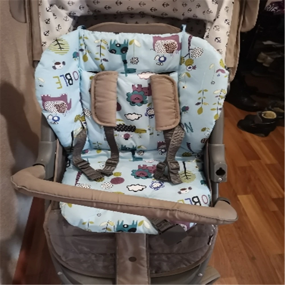 Cojín para trona de bebé y niño, alfombrilla de refuerzo para asientos, alfombrilla para silla de alimentación, cojín para cochecito, tela de algodón