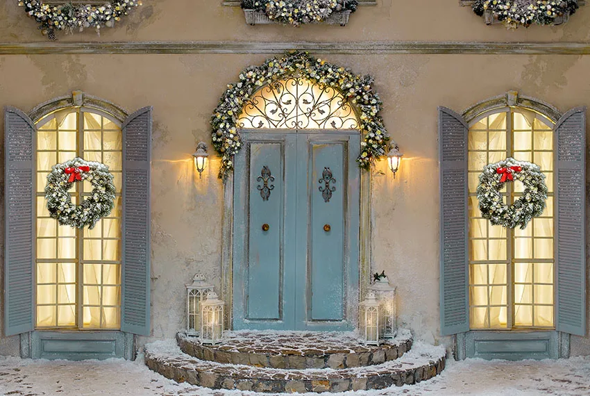 Christmas Photography Backdrop Christmas Tree Palace Stairs Decoration Photo Background Studio Photographic Backdrops Props