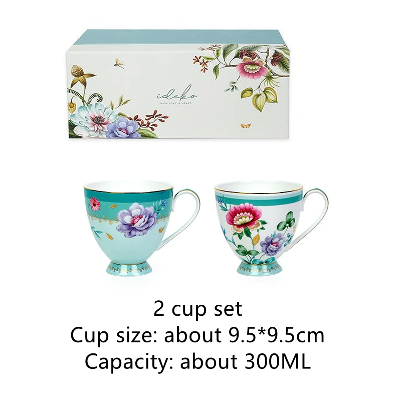 2pcs/set Ceramic Coffee Cup Creativity Nordic Water Ware Sets Gift Bone China Tea Mug Round Drinkware British Afternoon Teawear