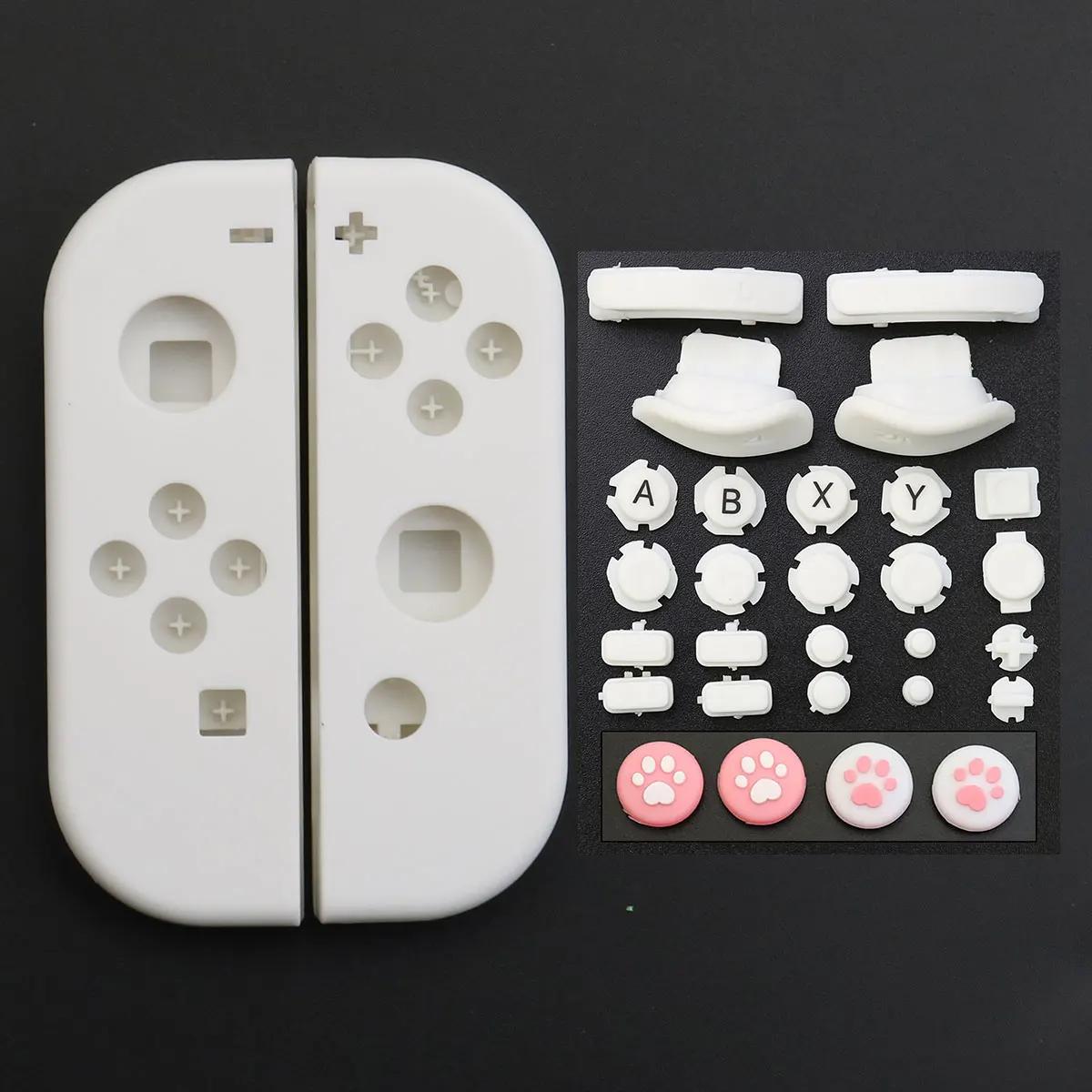 Picture 6: JCD Replacement Housing Shell Case For Switch JoyCon with  Buttons Set/ 4pcs thumb grip caps For NS Joy-Con Controller