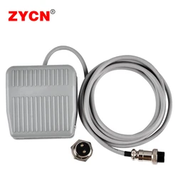 Foot Pedal Switch Nonslip Metal Momentary With Aviation Connector Electric Power Motor Controller Self-Reset Wire 2Meter 220V