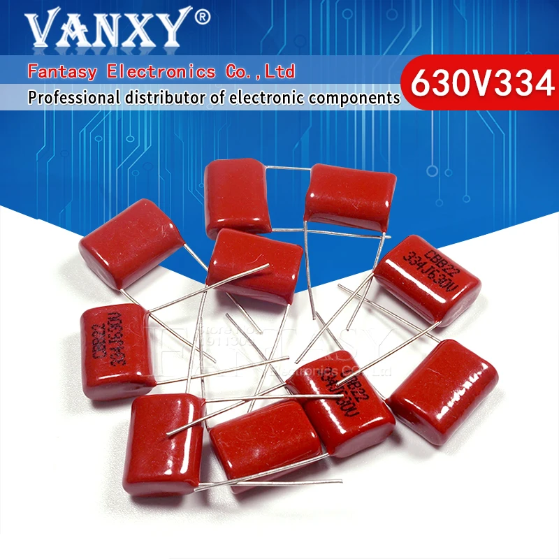 10PCS 630V334J  0.33UF Pitch 15MM 630V 334 330NF CBB Polypropylene film capacitor