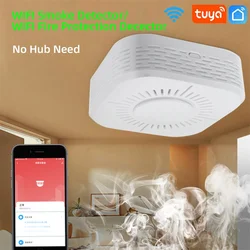 Tuya WiFi Smoke Detector Sensor Fire Alarm for Home Security System,Firefighters Smoke Alarm Fire Protection,No Gateway Hub Need