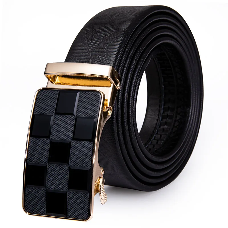 NEW Luxury Genuine Leather Men's Belt for Men 2020 Fashion Designer Buckle Belt Automatic Ratchet Waist Belt Black Jeans Strap