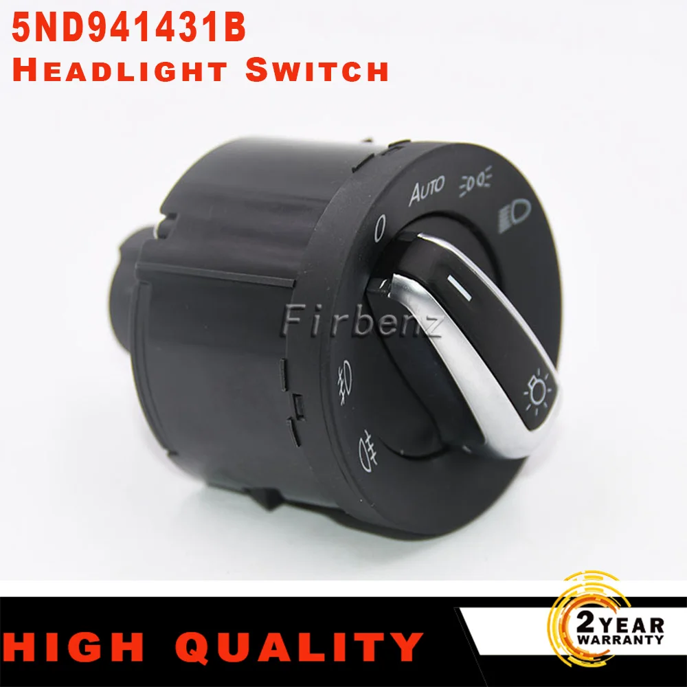 5ND 941 431B / 5ND941431B Auto Chrome Headlights Fog Lamp Switch Control for VW Golf Jetta Passat CC