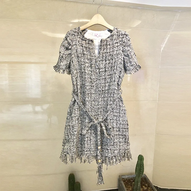

High-end England Style Dress 2024 New Autumn A-line Woolen Dress Vintage Slim Winter Chic Dress Women Elegant Vestidos Autumn