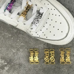 1Pair DIY Letter Shoelaces Buckle Decorations Sneaker Kits Metal Lace Buckle Stylish Sports Metal Kits Shoelaces Accessories
