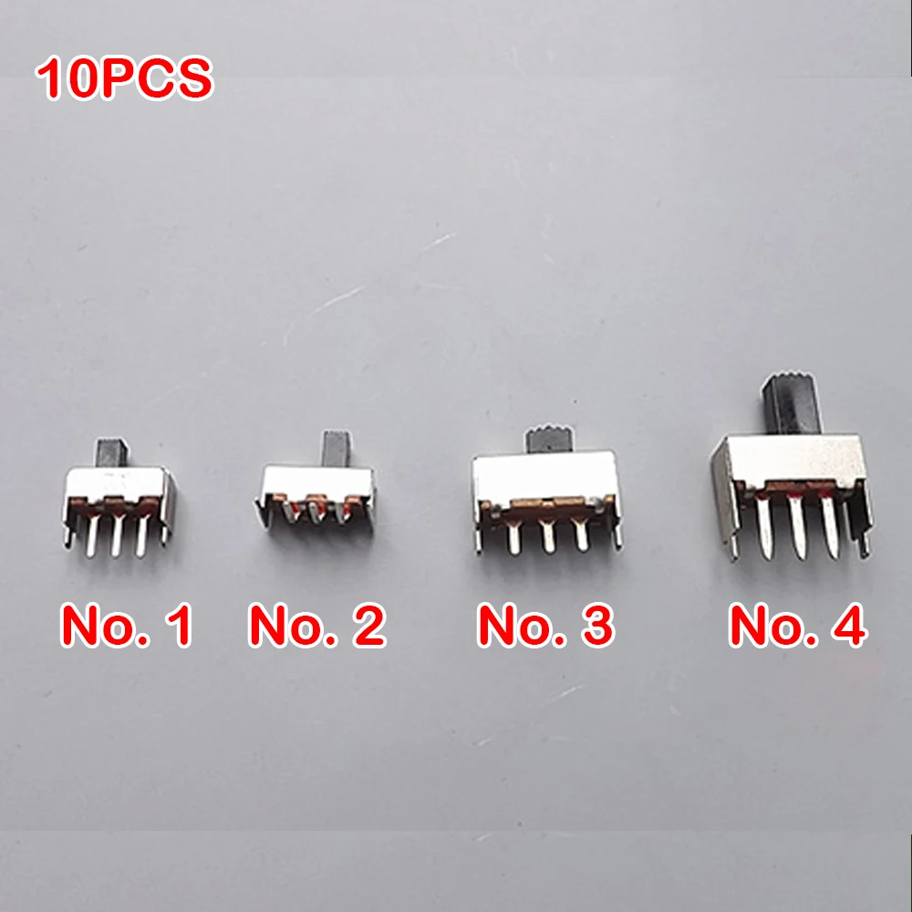 10PCS Micro Toggle Switch On-Off Single Row Small Miniature Power Switches 3-Pin Straight Foot Sliding Wave Band 2 Gear Switches