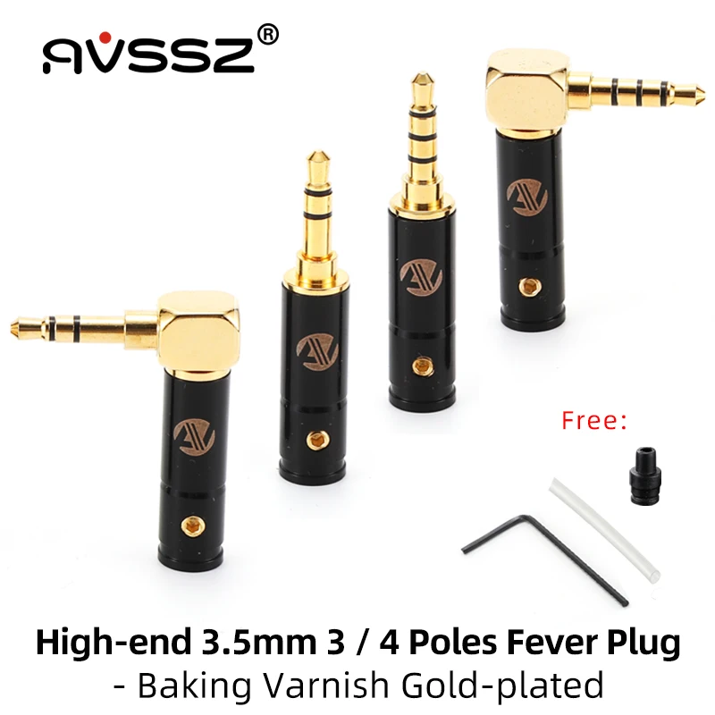 AVSSZ Jack 3.5mm Headphone Extension Cable Plug Adapter with Lock Screw High-end AUX Car Audio Stereo Gold-plated Connector Plug