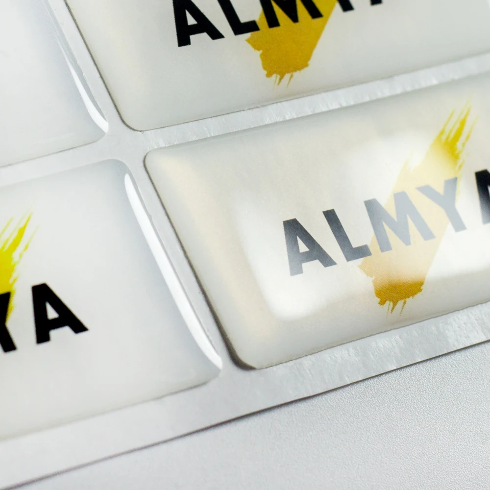 Crystal Drop Plastic Customize Your LOGO Car Label Wine Bottle Packaging Box Logo Trademark PVC Sticker