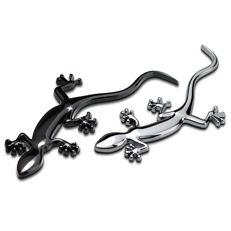 2pcs Chrome 3D Metal Alloy Emblem Sticker Lizard Gecko Badge for Audi Quattro Quattro A4 A3 A6 A5 Q5 Q7 Q3 A1 TT RS3 RS4 S1 S5